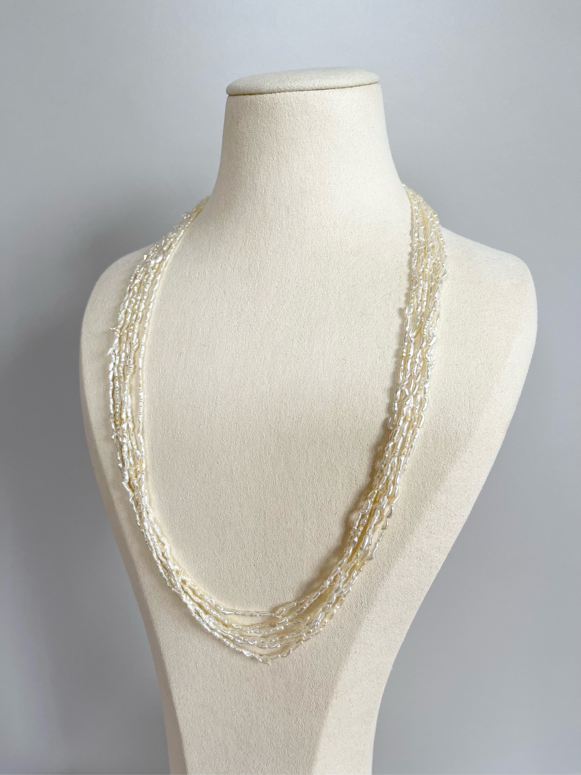 Limited | Japanese Keshi Pearl 6 Strand Necklace | One of a kind